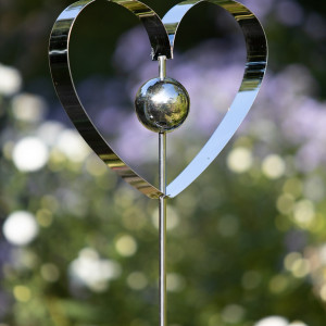 STAINLESS STEEL HEART ORNAMENT x 6 Pieces